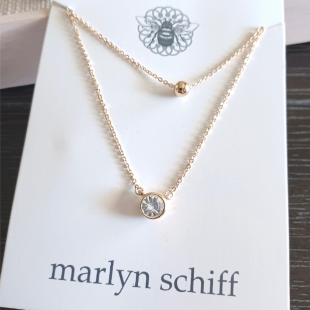 Marlyn Schiff Double Layered Necklace Gold
